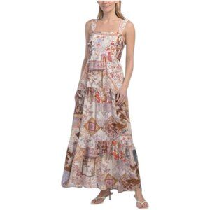 IRIS MAXI Sleeveless Scarf Printed Maxi Dress